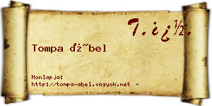 Tompa Ábel névjegykártya